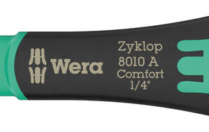 Grzechotka 1/4" Zyklop Comfort 8010 A, z przełącznikiem zmiany kierunku pracy, 1/4" x 144 mm 05005600001 WERA