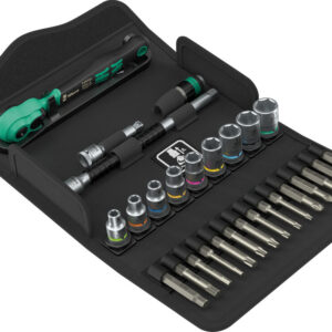 Zestaw z grzechotką 1/4" Zyklop Comfort 8100 SA 14, z przełącznikiem zmiany kierunku pracy, metryczny, 28 części 05005541001 WERA