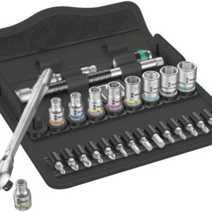 8100 SA 8 Grzechotka Zyklop Metal 1/4" z przełącznikiem zmiany kierunku pracy w zestawie metrycznym, 28 części 05004018001 WERA