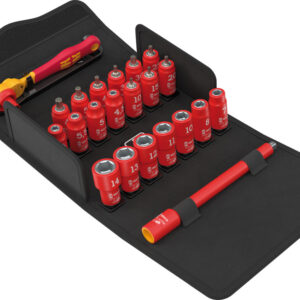 Zestaw z grzechotką 1/4" Zyklop 8100 SA VDE 1, izolowaną, z przełącznikiem zmiany kierunku pracy, metryczny, 22 części 05004967001 WERA