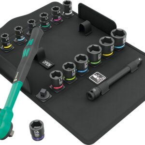 Zestaw metryczny z grzechotką 3/8" Zyklop Comfort 8100 SB 12, z przełącznikiem zmiany kierunku pracy, 16 części 05005530001 WERA