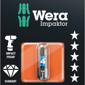 Bity 840/1 IMP DC SB Impaktor do wkrętów z gniazdem sześciokątnym, na blistrze, 4 x 25 mm 05073904001 WERA