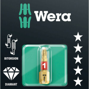 Bity 851/1 BDC SB do wkrętów z wgłębieniem krzyżowym Phillips, na blistrze, PH 1 x 25 mm 05073332001 WERA