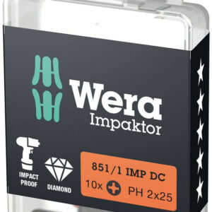 Bity Impaktor PH 851/1 IMP DC PH DIY, PH 2 x 25 mm, 10 części 05057616001 WERA