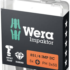 Bity Impaktor PH 851/4 IMP DC PH DIY, PH 3 x 50 mm, 5 części 05057657001 WERA