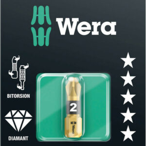 Bity 855/1 BDC SB do wkrętów z wgłębieniem krzyżowym Pozidriv, na blistrze, PZ 2 x 25 mm 05073337001 WERA