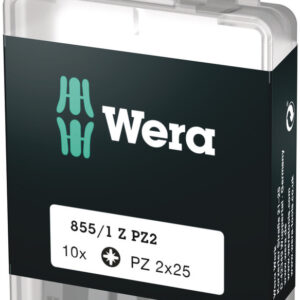 Bity 855/1 Z DIY do wkrętów z wgłębieniem krzyżowym Pozidriv, PZ 2 x 25 mm, 10 części 05072404001 WERA