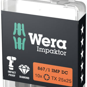 Bity Impaktor 867/1 IMP DC TORX® DIY do wkrętów z gniazdem TORX®, TX 25 x 25 mm, 10 części 05057625001 WERA