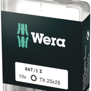 Bity 867/1 DIY do wkrętów z gniazdem TORX®, TX 20 x 25 mm, 10 części 05072408001 WERA