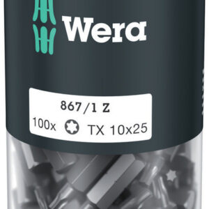 Bity 867/1 TORX® DIY 100 do wkrętów z gniazdem TORX®, TX 10 x 25 mm, 100 części 05072446001 WERA