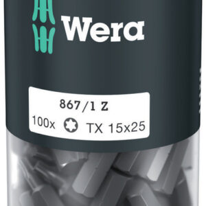 Bity 867/1 TORX® DIY 100 do wkrętów z gniazdem TORX®, TX 15 x 25 mm, 100 części 05072447001 WERA