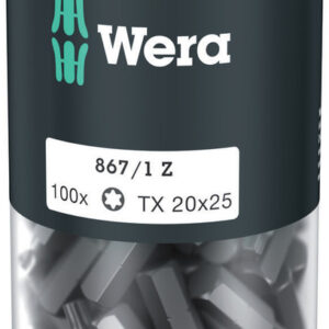 Bity 867/1 TORX® DIY 100 do wkrętów z gniazdem TORX®, TX 20 x 25 mm, 100 części 05072448001 WERA