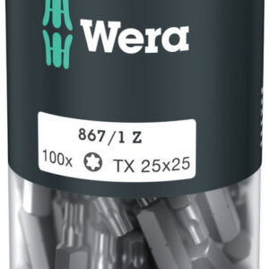 Bity 867/1 TORX® DIY 100 do wkrętów z gniazdem TORX®, TX 25 x 25 mm, 100 części 05072449001 WERA