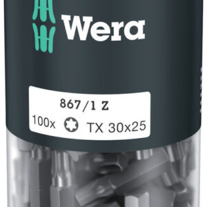 Bity 867/1 TORX® DIY 100 do wkrętów z gniazdem TORX®, TX 30 x 25 mm, 100 części 05072451001 WERA