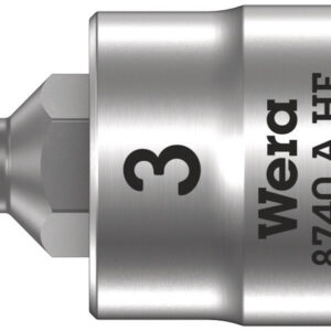8740 A HF Klucz nasadowy Zyklop 1/4" do śrub z gniazdem sześciokątnym HF z funkcją przytrzymywania, 3 x 28 mm 05003332001 WERA
