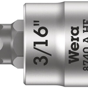 8740 A HF Klucz nasadowy Zyklop 1/4" do śrub z gniazdem sześciokątnym HF z funkcją przytrzymywania, 3/16" x 28 mm 05003386001 WERA