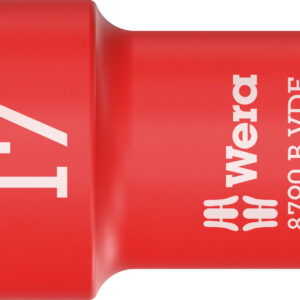 8790 B VDE Końcówka wymienna klucza nasadowego Zyklop, izolowana, 3/8", 17 x 46 mm 05004961001 WERA