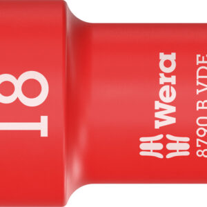8790 B VDE Końcówka wymienna klucza nasadowego Zyklop, izolowana, 3/8", 18 x 46 mm 05004962001 WERA