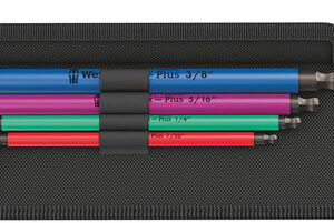 950/9 Hex-Plus Multicolour Imperial 1 Zestaw kluczy trzpieniowych z końcówką kulistą, BlackLaser, calowych, 9 części 05022639001 WERA