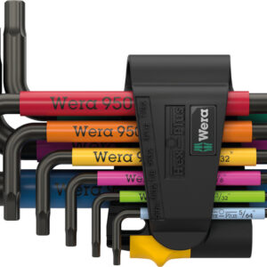 Zestaw kluczy trzpieniowych 950/9 Hex-Plus Multicolour Imperial 3, calowych, BlackLaser, 9 części 05022641001 WERA