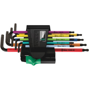 967/9 TX BO Multicolour 1 Zestaw kluczy trzpieniowych TORX® BO Multicolour, BlackLaser, z magnetyzerem, 9 części 05024335001 WERA