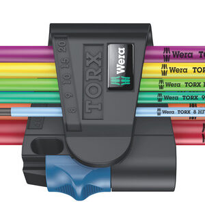967/9 TX XL Multicolour HF 1 Zestaw kluczy trzpieniowych z funkcją przytrzymywania, długich, 9 części 05024470001 WERA