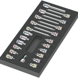 Wkładka piankowa 9723 z kluczami trzpieniowymi nasadowymi Zyklop 3/8" B, Set 1, 22 części 05150113001 WERA