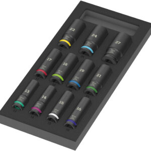 Wkładka piankowa 9725 Zyklop C, 1/2", zestaw kluczy nasadowych Impaktor Deep, Set 1, 11 części 05150115001 WERA