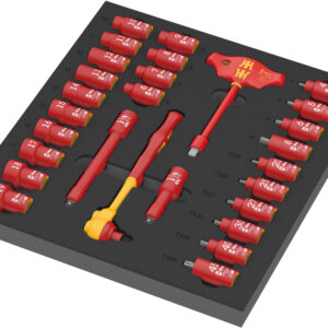 Wkładka piankowa 9726 zestaw z grzechotką Zyklop VDE 8007 B, Set 1, 3/8", 28 części 05150116001 WERA