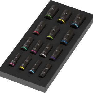Wkładka piankowa 9728 z zestawem kluczy nasadowych Zyklop B 3/8" Impaktor Deep Set 1, 15 części 05150118001 WERA