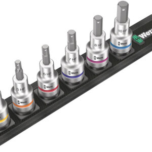 Belt C 2 Zestaw bitów nasadowych Zyklop 1/2" do śrub z gniazdem sześciokątnym z funkcją przytrzymywania, 6 części 05003996001 WERA