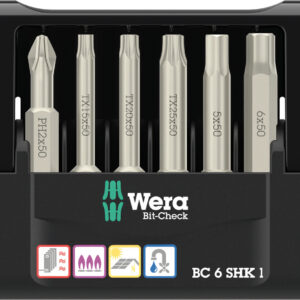 Zestaw Bit-Check 6 SHK 1 SB, 6 części 05073631001 WERA