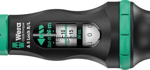 Klucz dynamometryczny Click-Torque A 5 R/L, nastawny, z funkcją Torque Lock i przekładanym zabierakiem czworokątnym (1/4"), mechanizm dynamometryczny klucza do dokręcania w prawo i w lewo, 2,5-25 Nm, 1/4" x 2.5-25 Nm 05075693001 WERA