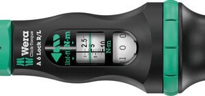 Klucz dynamometryczny Click-Torque A 6 R/L, nastawny, z funkcją Torque Lock i przelotowym uchwytem do bitów (1/4"), 2,5-25 Nm, 1/4" x 2.5-25 Nm 05075694001 WERA