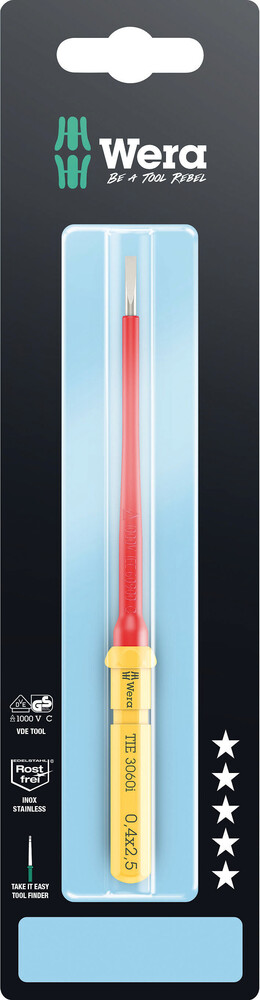 Kraftform Kompakt VDE 3060 i Take it easy SB, ze stali nierdzewnej, 0.4 x 2.5 x 157 mm 05006575001 WERA