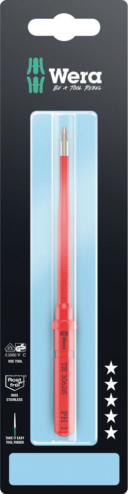 Kraftform Kompakt VDE 3062 iS Take it easy SB, ze stali nierdzewnej, PH 1 x 157 mm 05006580001 WERA