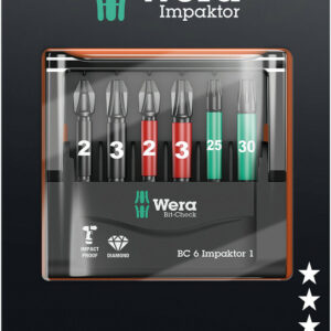 Bit-Check 6 Impaktor 1 SB, na blistrze, 6 części 05073890001 WERA