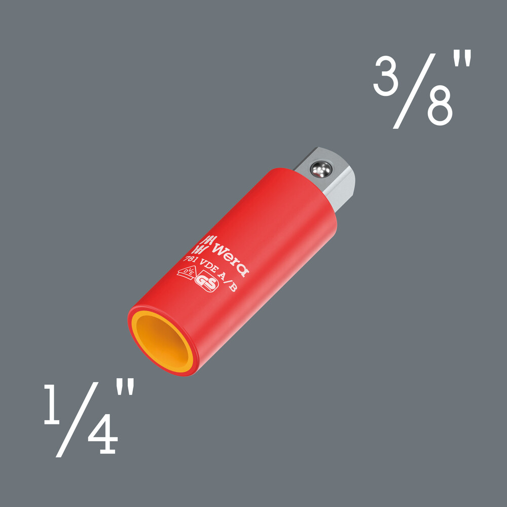 Adapter VDE 781 A/B, izolowany, 1/4", 781 A/B VDE x 3/8 x 56 mm x 1/4" 05024690001 WERA - obrazek 2