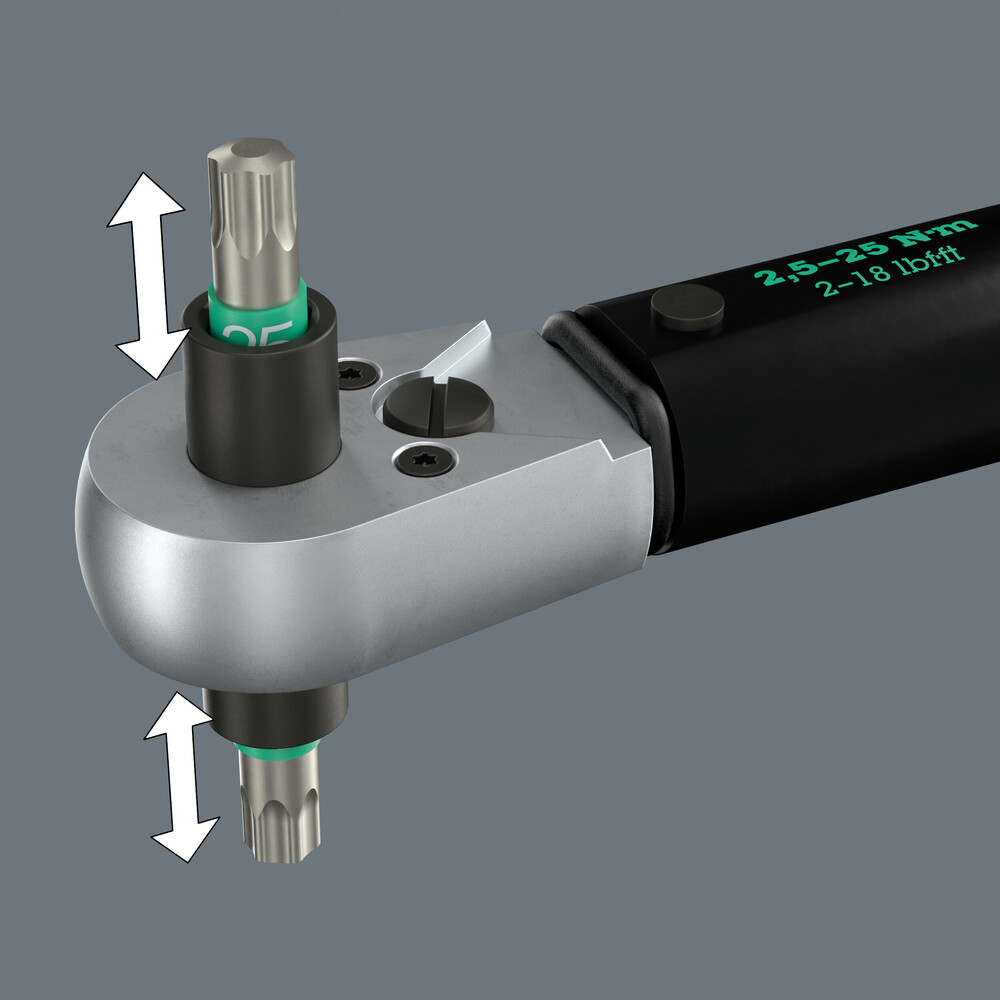 Klucz dynamometryczny Click-Torque A 6 R/L, nastawny, z funkcją Torque Lock i przelotowym uchwytem do bitów (1/4"), 2,5-25 Nm, 1/4" x 2.5-25 Nm 05075694001 WERA - obrazek 3