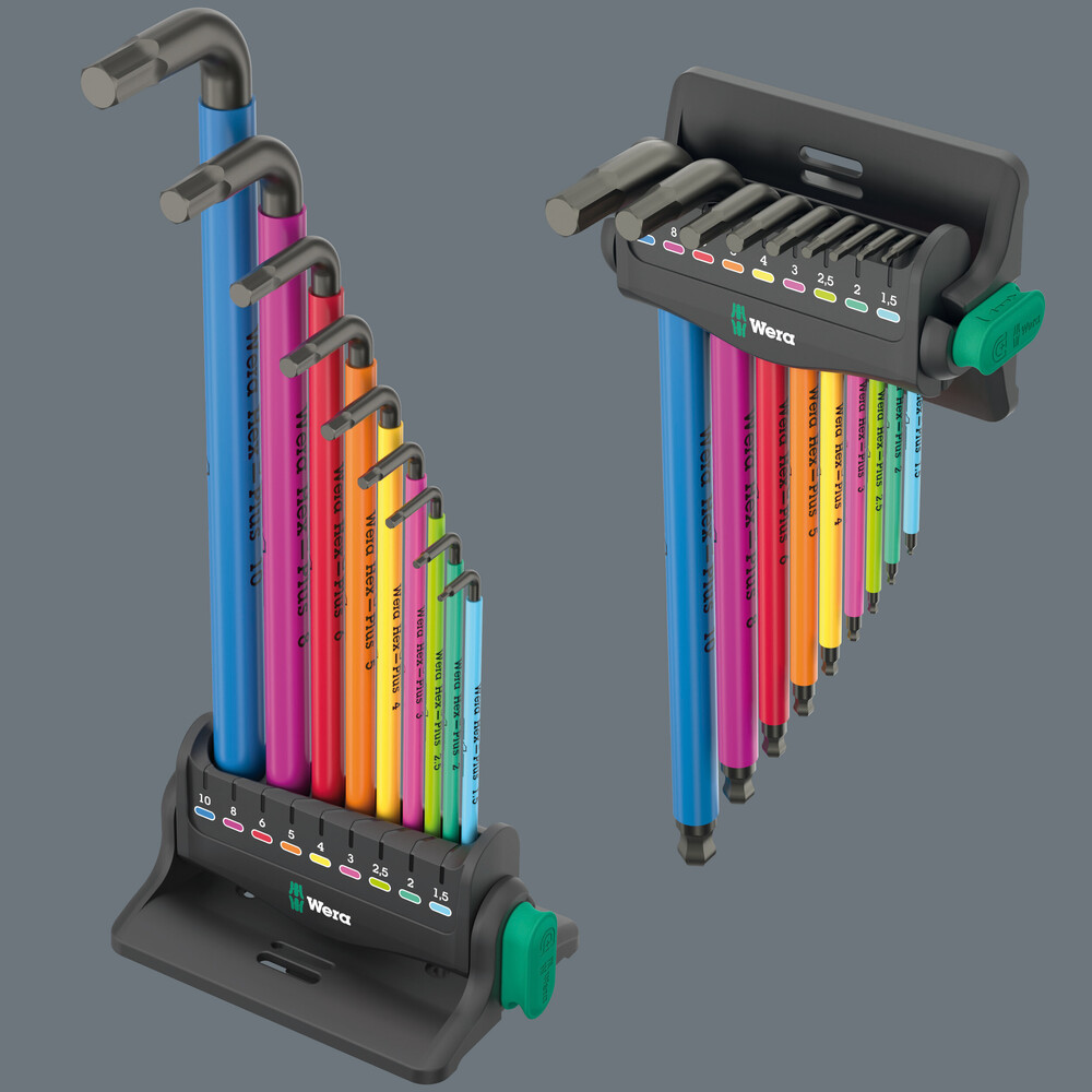 Zestaw kluczy trzpieniowych 950/9 Hex-Plus Multicolour 3, metrycznych, BlackLaser, 10 części 05133165001 WERA - obrazek 7